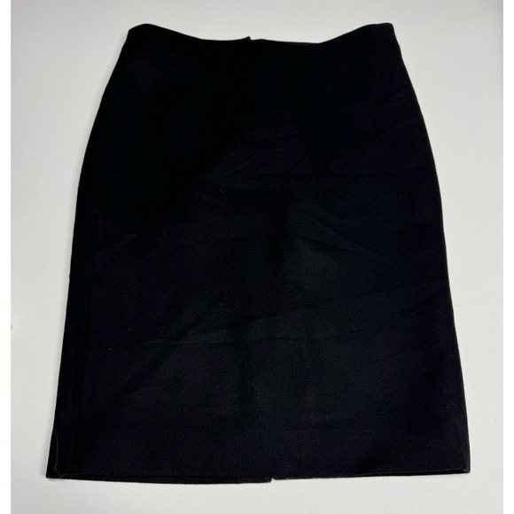J.CREW Dresses & Skirts - J. Crew The Pencil Skirt Women's Size 4 Black Wool Back Slit Lined Office Preppy